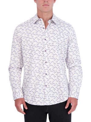 Robert Graham Bandwith Long Sleeve Button Down Shirt Blu | 693MHKWFO