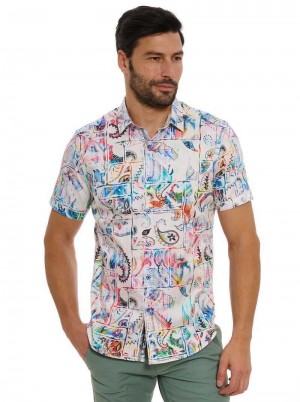 Robert Graham Belize Short Sleeve Button Down Shirt Tall Multi | 530OEBHGY