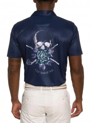 Robert Graham Blade Iron Performance Polo Blu Marino | 134QTAEKI