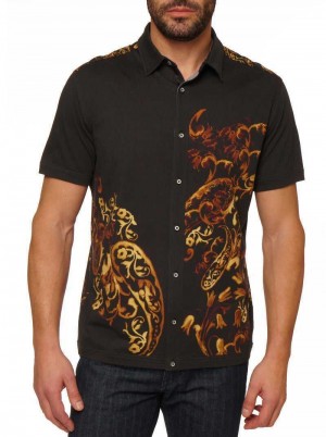 Robert Graham Hadrian Short Sleeve Knit Shirt Nere | 751NTYUQJ