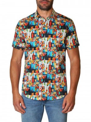 Robert Graham Ice-cubist Short Sleeve Button Down Shirt Multi | 801ZFYUBG