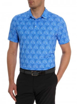 Robert Graham Iron Skull Performance Polo Periwinkle | 891YGITOV