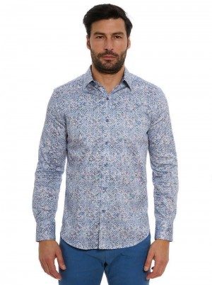 Robert Graham Kaimana Long Sleeve Button Down Shirt Blu | 347GMFOEJ