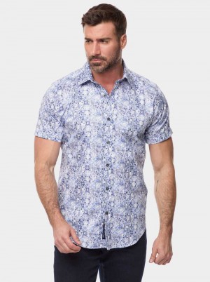 Robert Graham Kano Short Sleeve Button Down Shirt Blu | 094AHPOEX