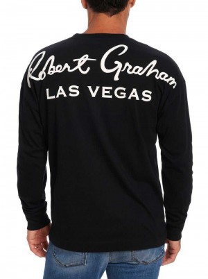 Robert Graham Las Vegas Long Sleeve T-shirt Nere | 752DLZGKX