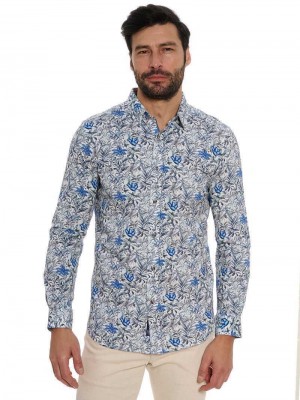 Robert Graham Leif Long Sleeve Knit Shirt Blu | 082LIFJQO