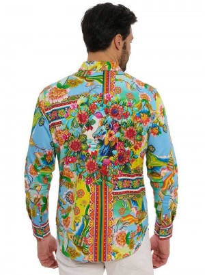 Robert Graham Limited Edition Hidden Lion Long Sleeve Button Down Shirt Big Multi | 498WJICUA