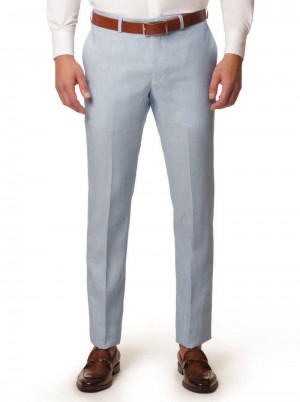 Robert Graham Linen Dress Pant Blu Chiaro | 794GOWRAZ