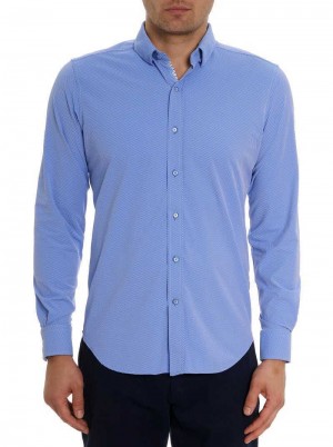 Robert Graham Marcus Motion Long Sleeve Button Down Shirt Blu | 275BTVQXK