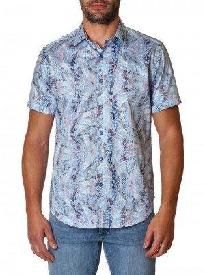 Robert Graham Mckay Short Sleeve Woven Shirt Blu | 641HDEJAQ