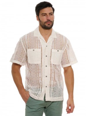 Robert Graham Milanese Short Sleeve Button Down Shirt Bianche | 019ZBGKHE