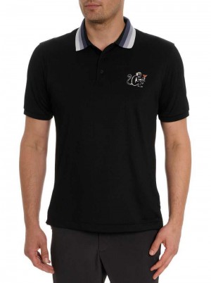 Robert Graham Monkey Business Polo Nere | 679DAFRJQ