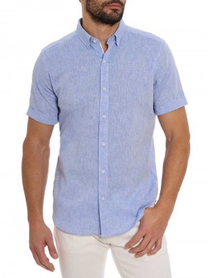 Robert Graham Palmer Short Sleeve Button Down Shirt Blu | 216CLKGFW