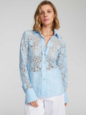 Robert Graham Priscilla Shirt Blu Chiaro | 832VKXELC