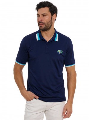 Robert Graham Skull Dice Polo Blu Marino | 591IQGVXR