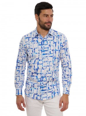 Robert Graham Triton Long Sleeve Button Down Shirt Tall Blu | 706RDFSJK