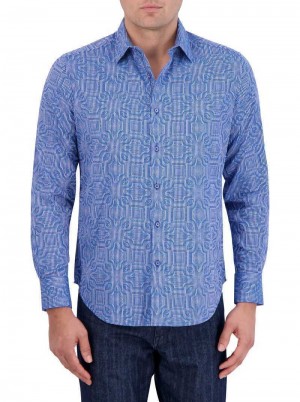 Robert Graham Voyage Long Sleeve Button Down Shirt Blu | 804DTNQMK