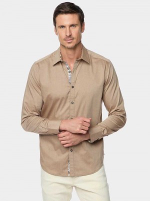 Robert Graham Wayfarer Long Sleeve Button Down Shirt Khaki | 851BYAJLW