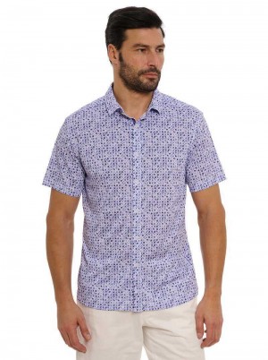 Robert Graham Zambia Short Sleeve Knit Shirt Viola | 065TGQUOH