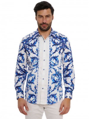 Robert Graham Zuma Long Sleeve Button Down Shirt Blu | 359RXCDNZ