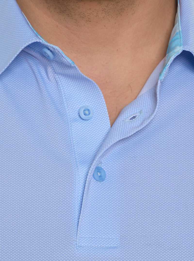 Robert Graham Alastor Long Sleeve Performance Polo Blu Chiaro | 517JGARSZ