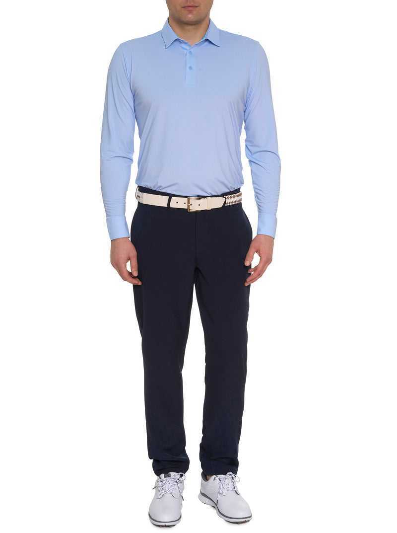 Robert Graham Alastor Long Sleeve Performance Polo Blu Chiaro | 623YSZXON