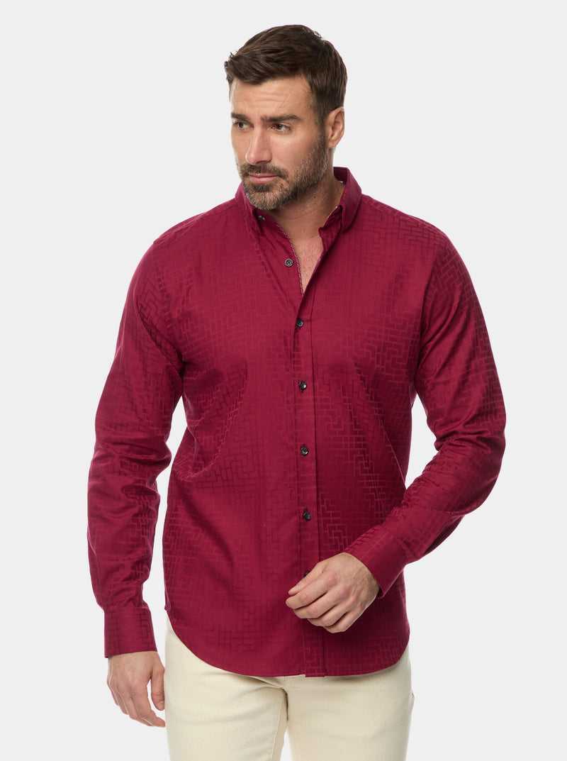 Robert Graham Amory 2 Long Sleeve Button Down Shirt Bordeaux | 893IFXZEO