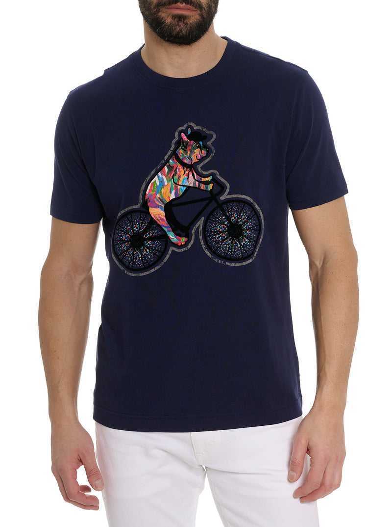 Robert Graham Bark And Bike T-shirt Blu Marino | 427ULJRTX