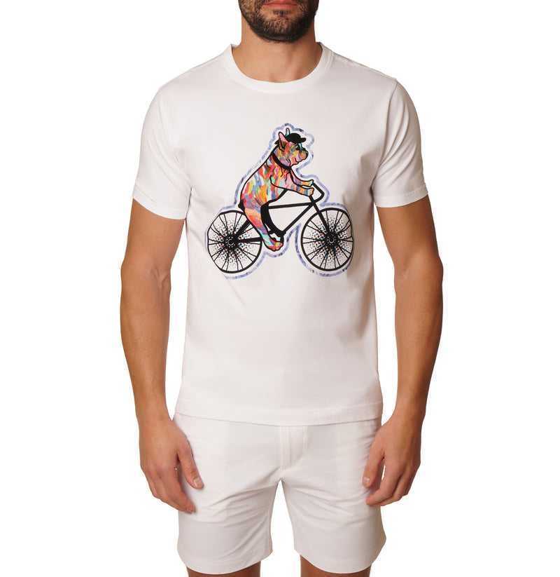 Robert Graham Bark And Bike T-shirt Blu Marino | 427ULJRTX