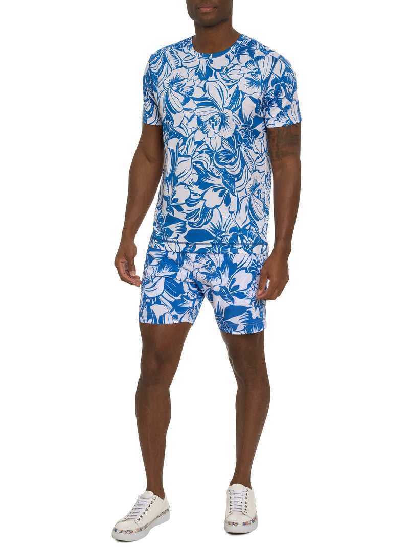 Robert Graham Beach Hibiscus Performance Graphic T-shirt Blu | 981WDEXZA