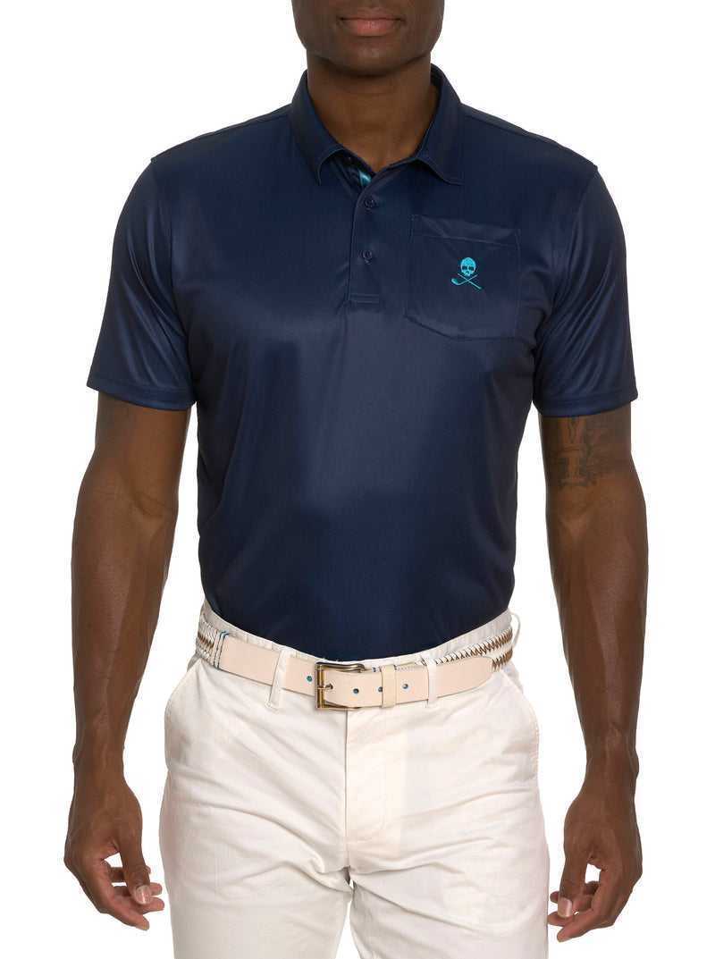 Robert Graham Blade Iron Performance Polo Blu Marino | 380UTPSMB