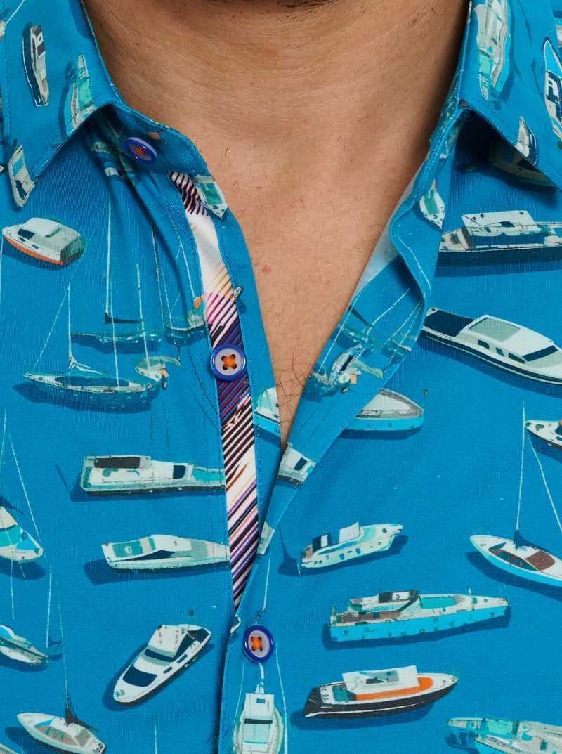 Robert Graham Boat Marina Short Sleeve Knit Shirt Teal | 219GMDXCY