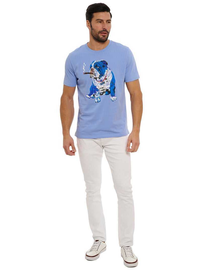 Robert Graham Cigar Graham T-shirt Periwinkle | 271BZREAS