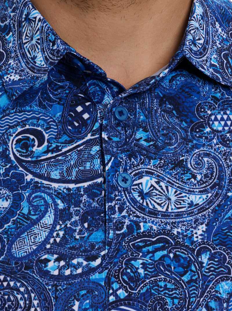 Robert Graham Golden Paisley Polo Blu Marino | 193TPMODH