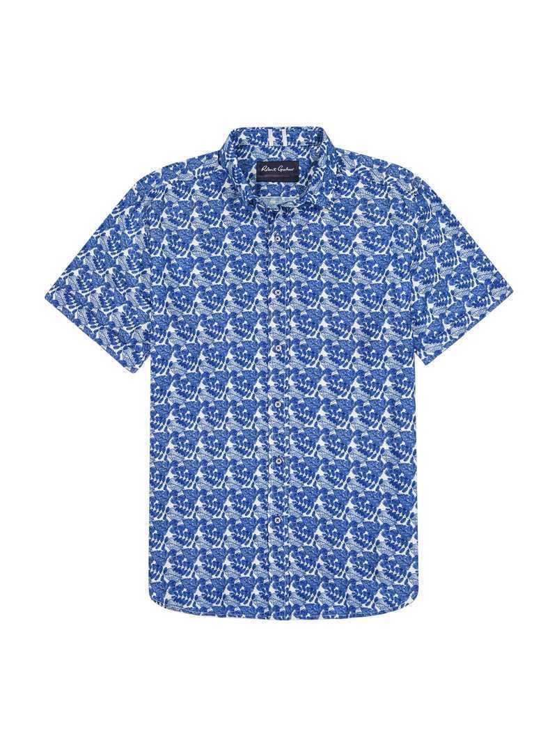 Robert Graham Henrik Short Sleeve Button Down Shirt Blu Marino | 901JNXZVB