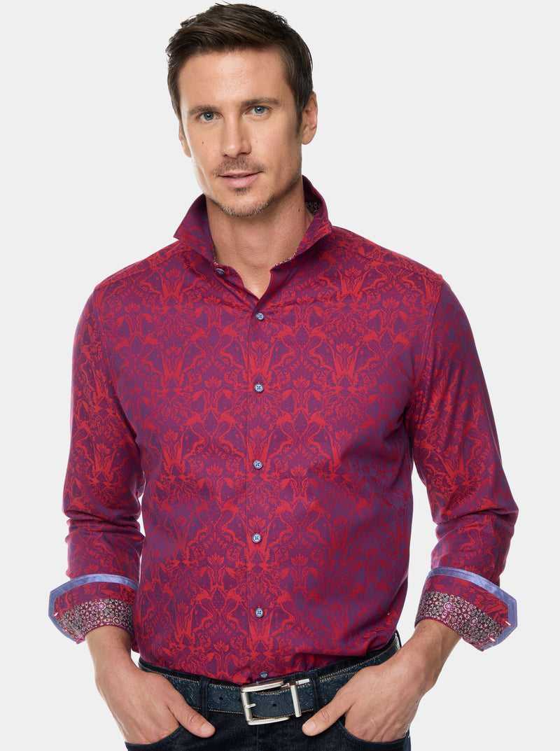 Robert Graham Highland Long Sleeve Button Down Shirt Berry | 347OEJWYT