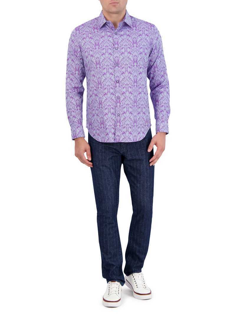 Robert Graham Highland Long Sleeve Button Down Shirt Lilac | 198QSVXMD