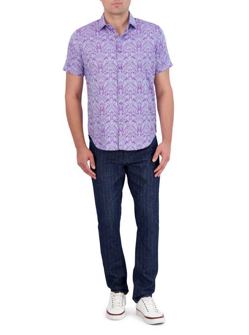 Robert Graham Highland Short Sleeve Button Down Shirt Magenta | 743ADITKL