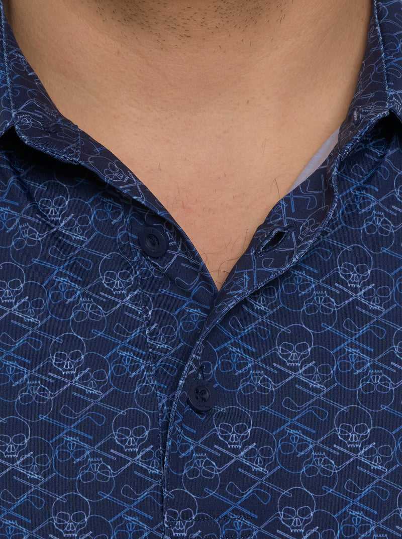 Robert Graham Iron Skull Performance Polo Blu Marino | 524DFUJSP