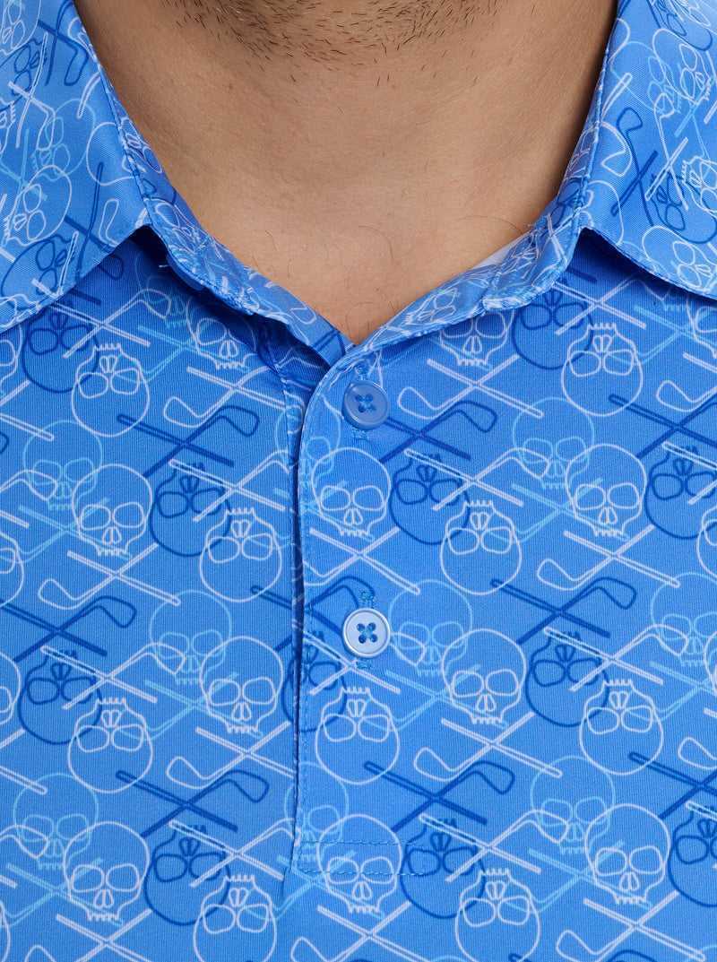 Robert Graham Iron Skull Performance Polo Periwinkle | 891YGITOV