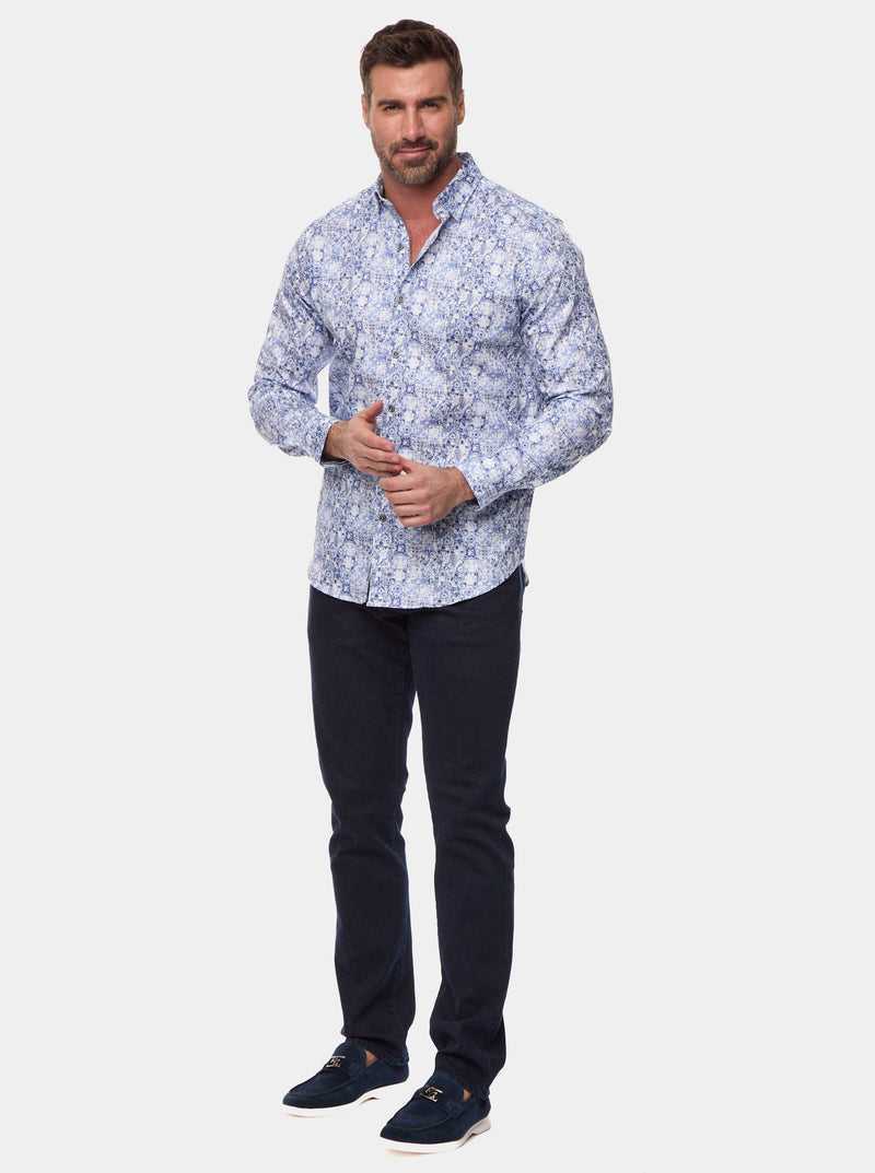 Robert Graham Kano Long Sleeve Button Down Shirt Blu | 495WXIUAV