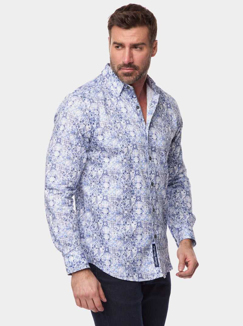 Robert Graham Kano Long Sleeve Button Down Shirt Blu | 495WXIUAV