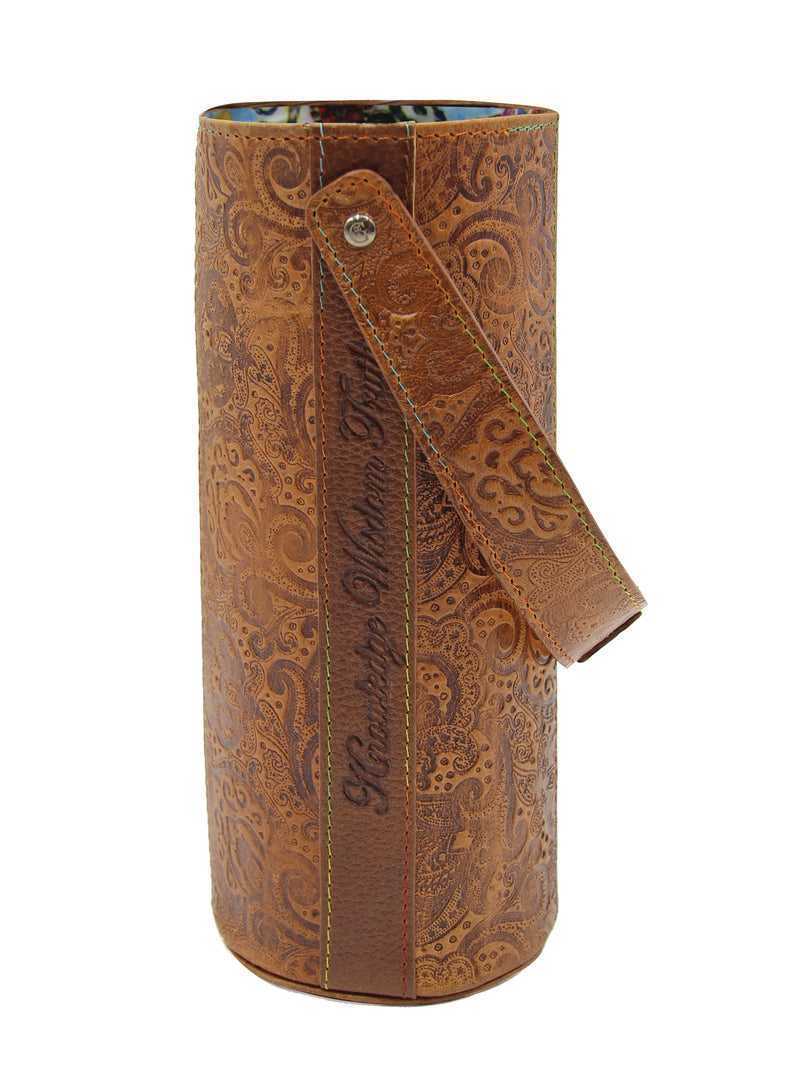 Robert Graham Leather Wine Bottle Carrier Tan | 140OWETNF