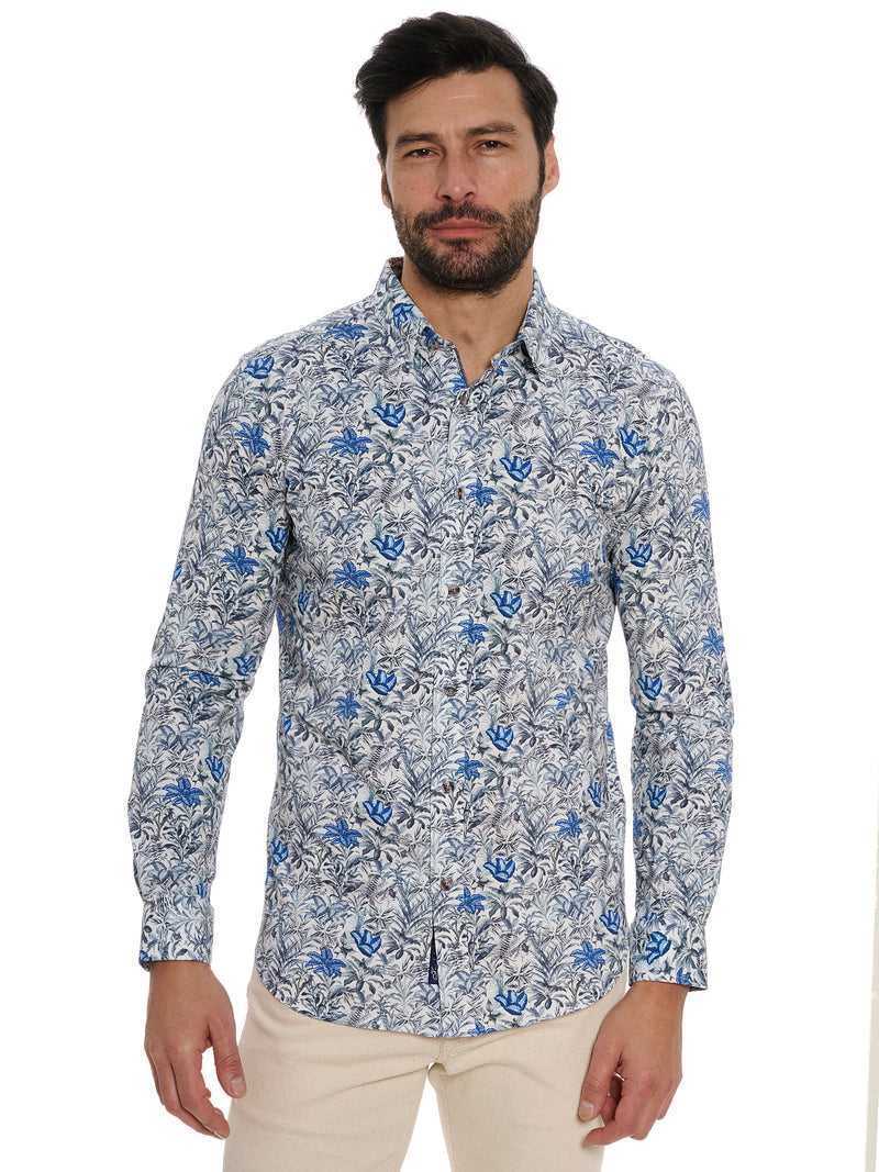 Robert Graham Leif Long Sleeve Knit Shirt Blu | 482LQEOWA