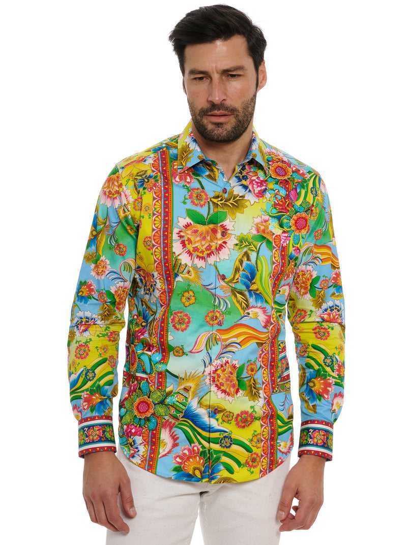 Robert Graham Limited Edition Hidden Lion Long Sleeve Button Down Shirt Multi | 907CTHDEU