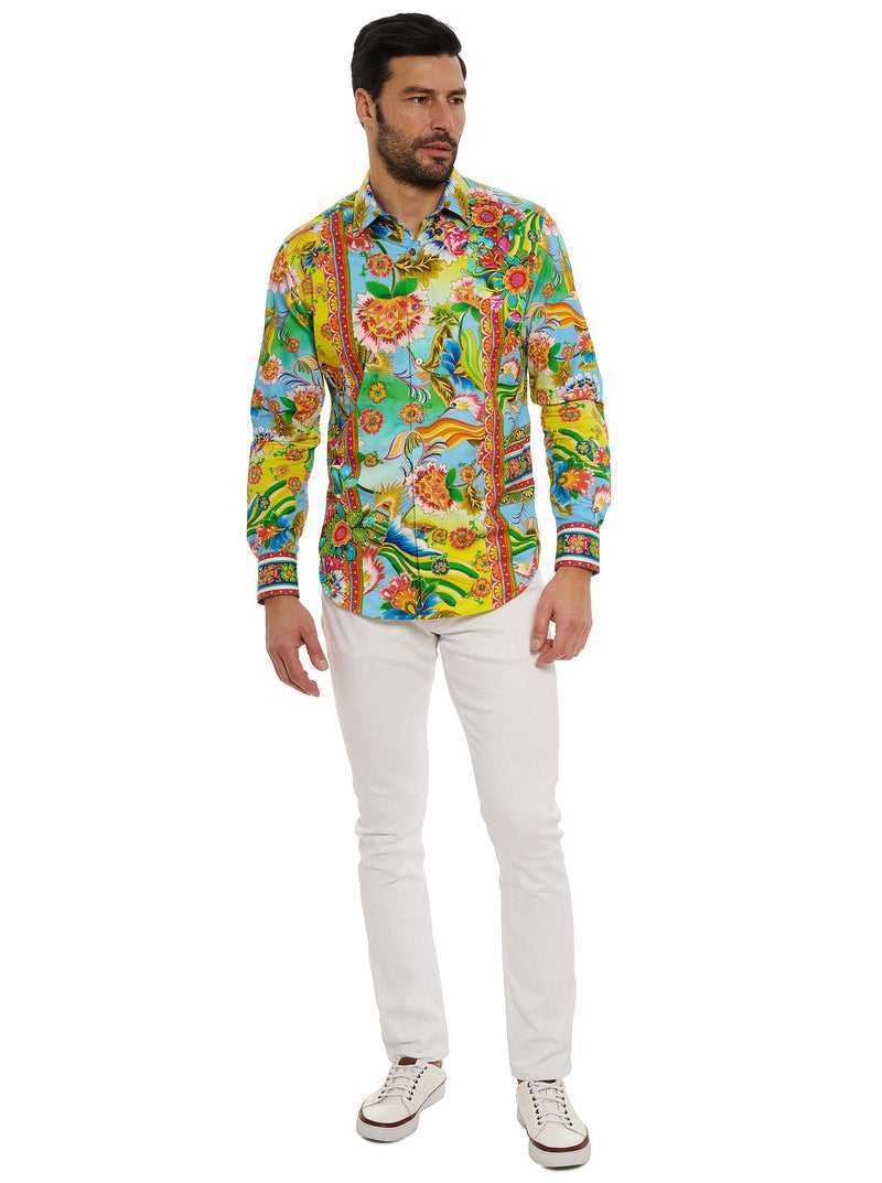 Robert Graham Limited Edition Hidden Lion Long Sleeve Button Down Shirt Multi | 907CTHDEU