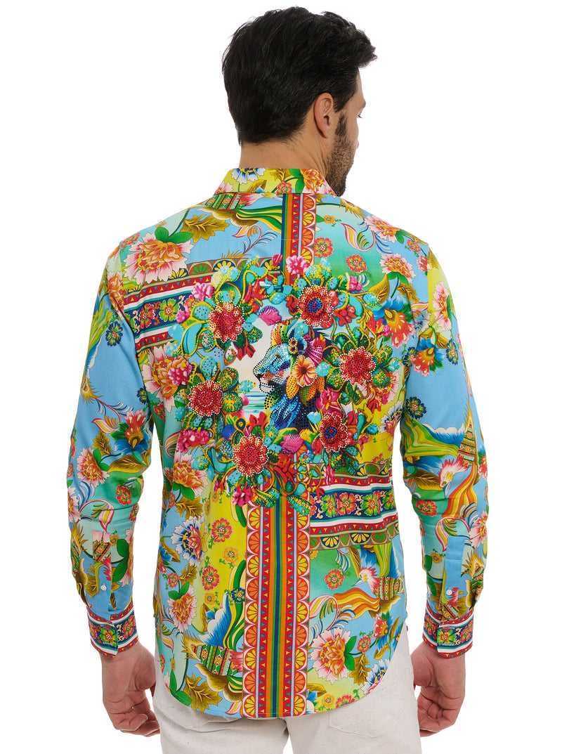 Robert Graham Limited Edition Hidden Lion Long Sleeve Button Down Shirt Multi | 907CTHDEU