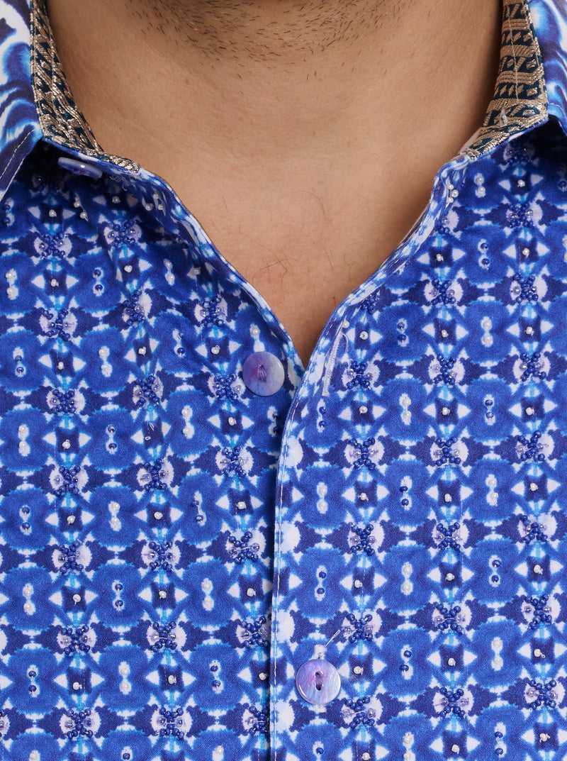 Robert Graham Limited Edition The Thera Long Sleeve Button Down Shirt Blu | 372WAODET