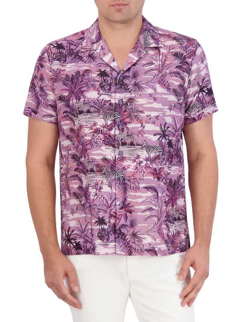 Robert Graham Makara Short Sleeve Button Down Shirt Lilac | 305GDFWCH