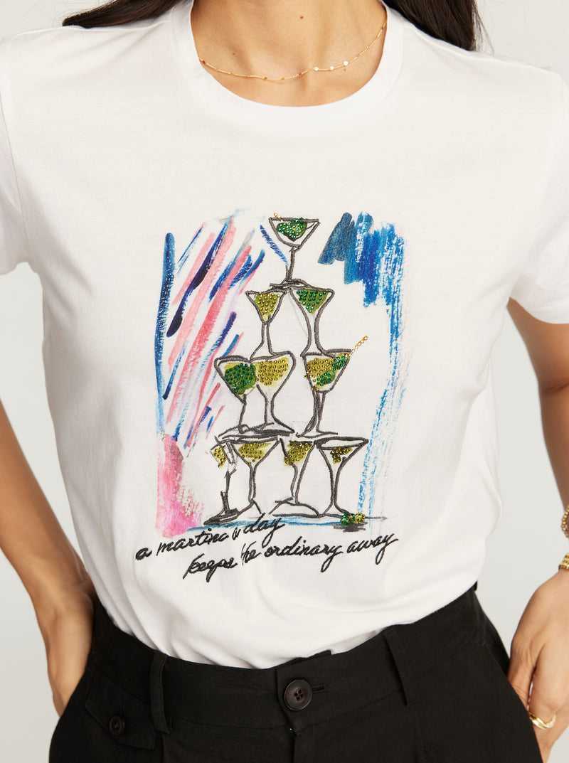 Robert Graham Martini Tower T-shirt Bianche | 480ZRGHCA